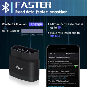 Vgate iCar Pro 2S plugged into car OBD2 port demonstrating easy installation