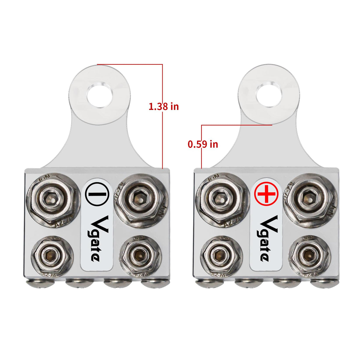 Vgate installed on car battery post demonstrating expanded accessory hookup capability