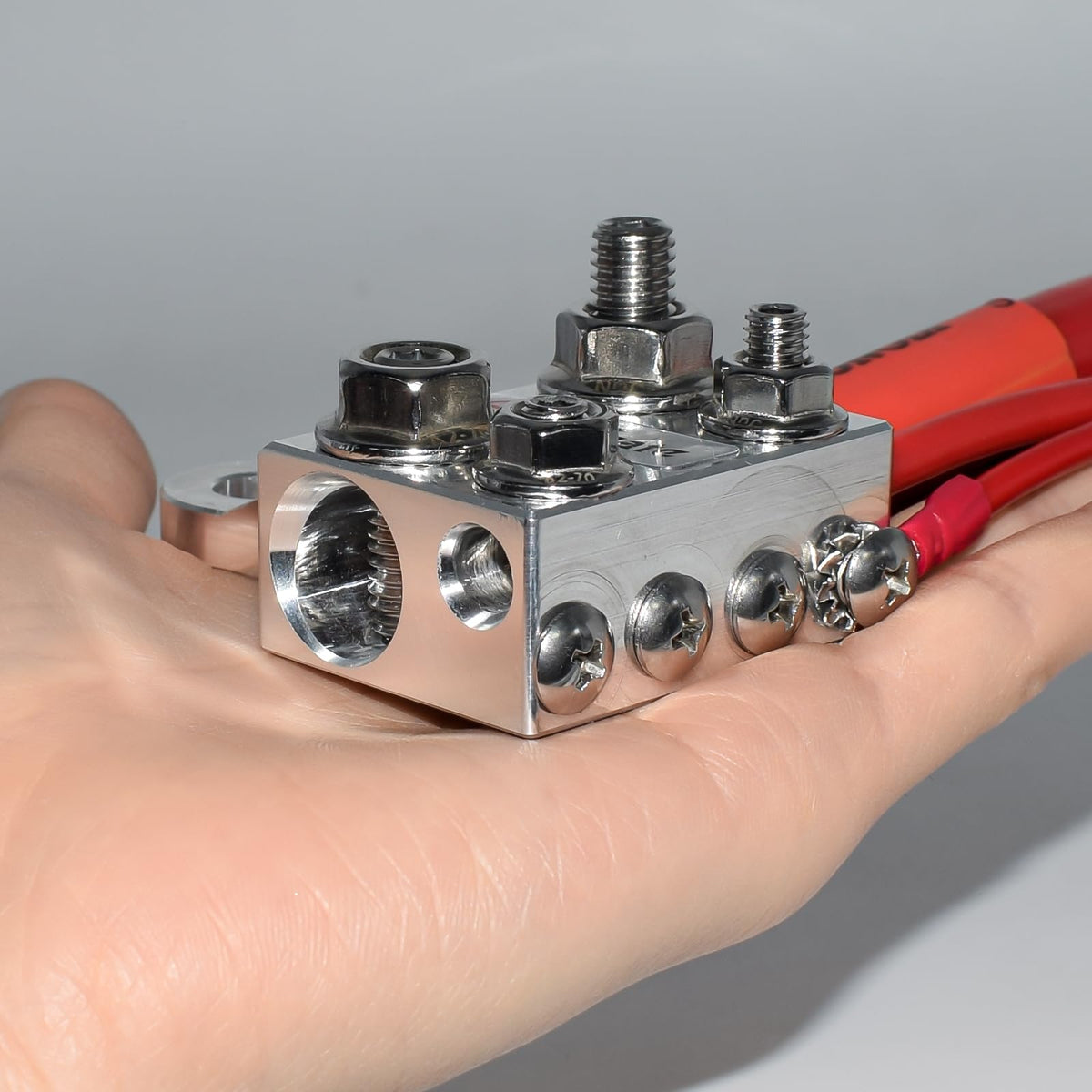 Vgate arranged screws and studs showing included 4mm, 6mm, 8mm sizes for versatile terminations