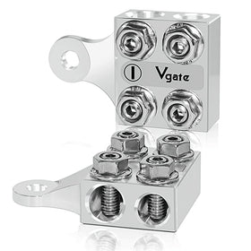 Vgate front view of terminal block showing all eight connectors for neat distribution