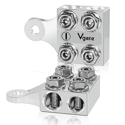 Vgate front view of terminal block showing all eight connectors for neat distribution