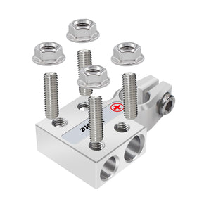 Vgate close-up of threaded studs demonstrating bolt-on terminal attachment benefit