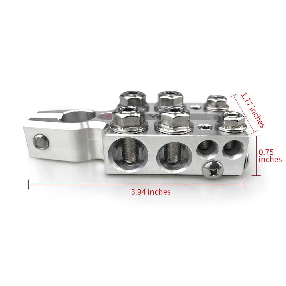 Vgate top view highlighting threaded studs for secure lug and ring connections