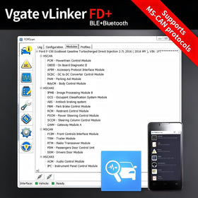 Vgate vLinker FD+ angled connector detail highlighting durable construction and contact reliability