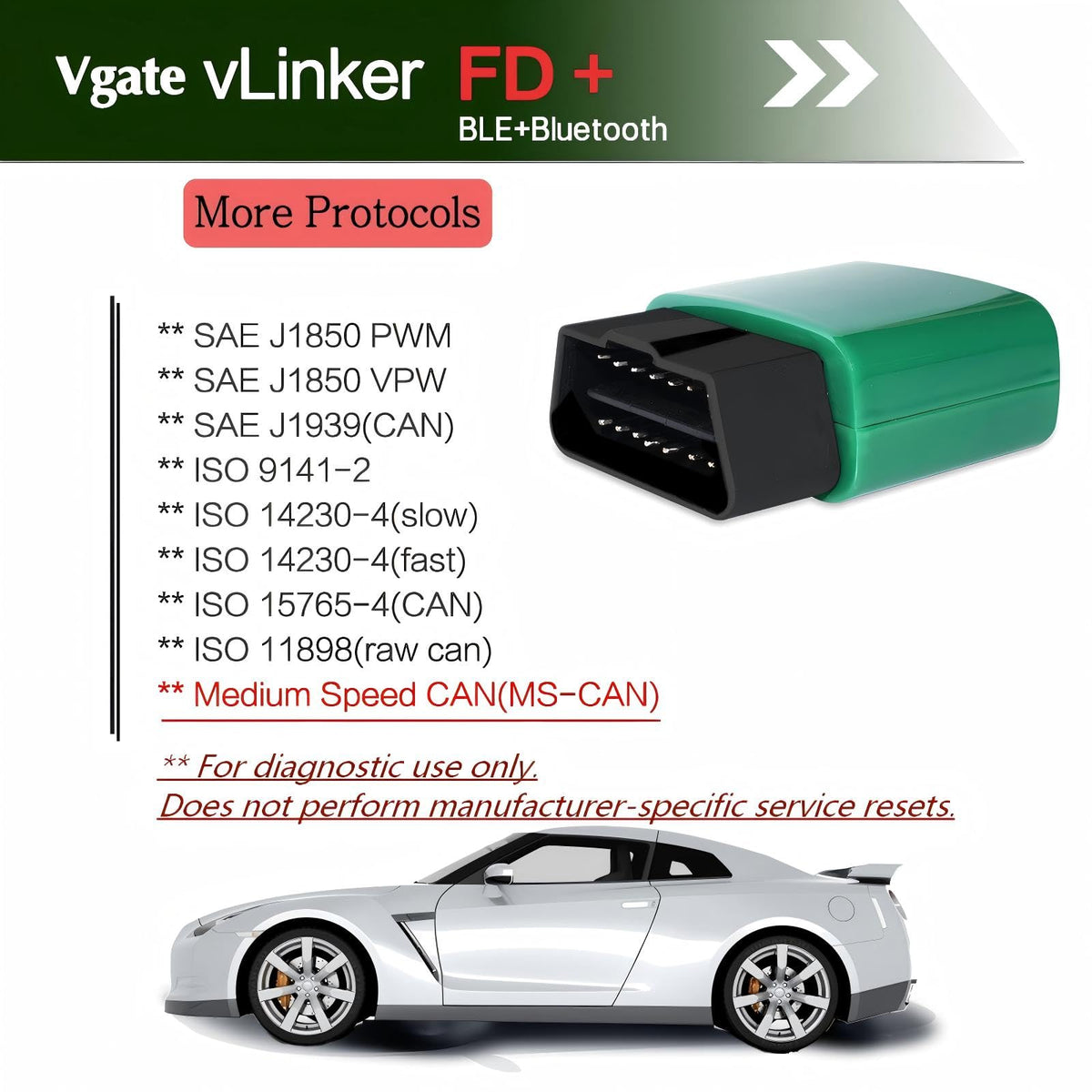 Vgate vLinker FD+ paired to smartphone showing app connection and stable Bluetooth link