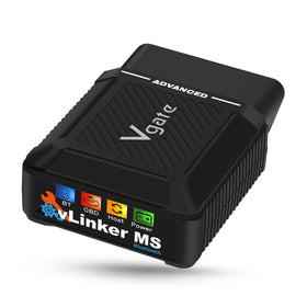 Vgate vLinker MS front view showing compact adapter and benefit of universal OBD2 access
