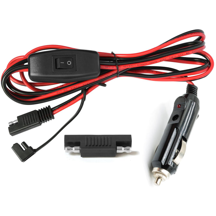 vgoviwin front view of full cable assembly showing connectors and length, for flexible power