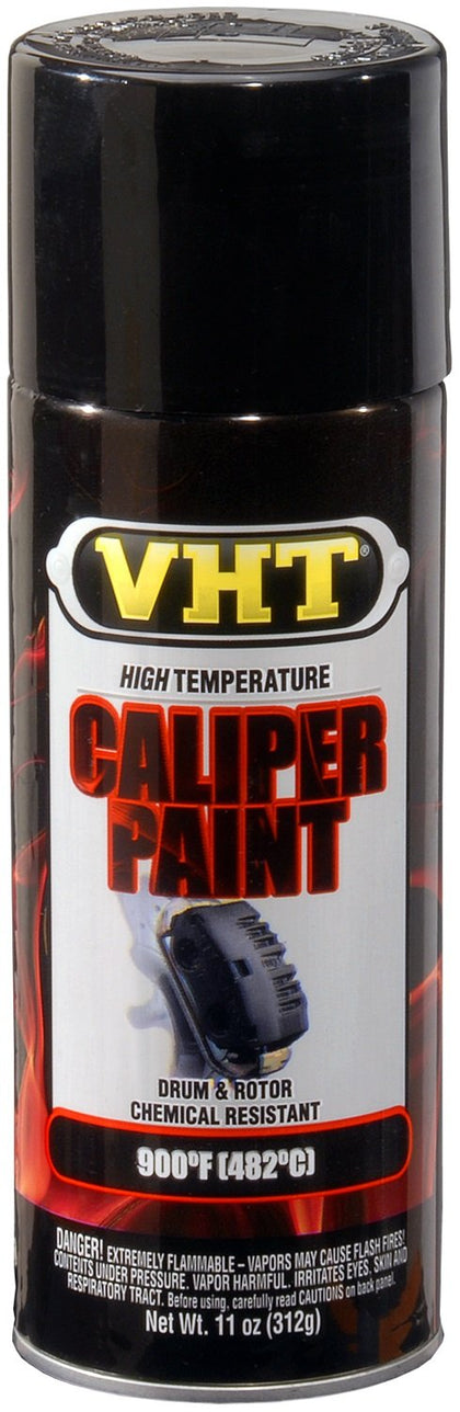 VHT caliper front view showing gloss black finish and clean lines for improved appearance