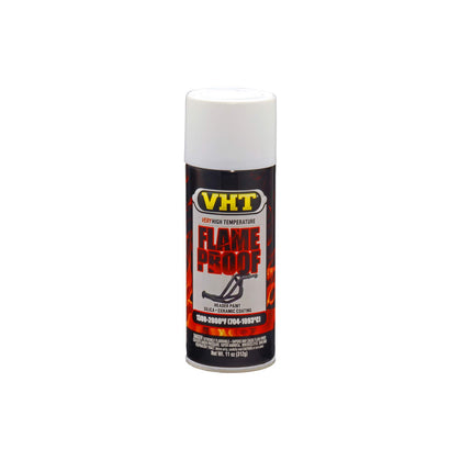 VHT FlameProof white can front view showing label and heat protection benefit