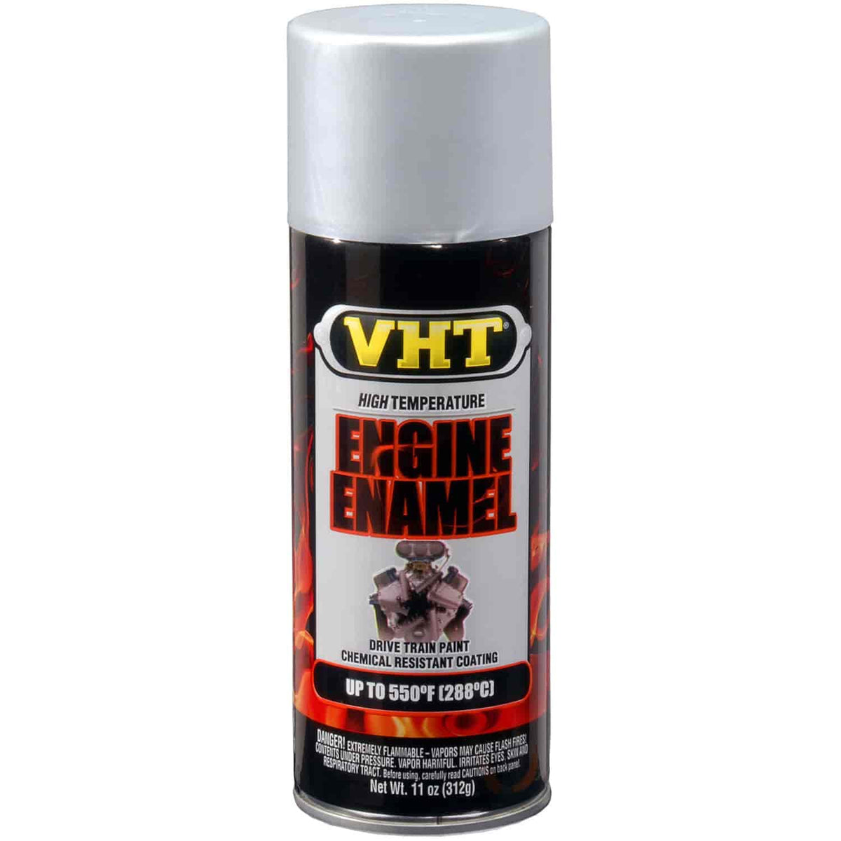 engine valve cover finished with VHT Nu-Cast Aluminum, brand provides corrosion protection