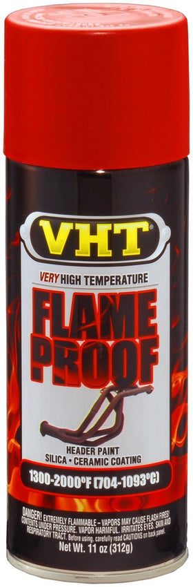 VHT SP109 front can showing red flat finish and clear product branding benefit: instant recognition