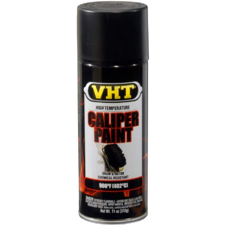 VHT spray can front view showing label and satin black finish benefit