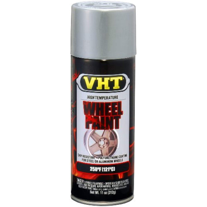 VHT wheel paint can front view showing Ford Argent Silver color and glossy finish