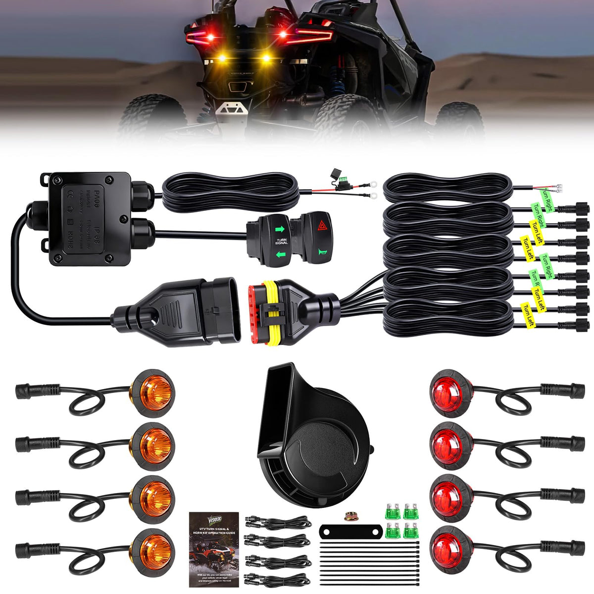 VI9000 front signal lights installed showing clear visibility benefit