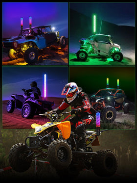 VI9000 lifestyle image on trail showing colorful RGB effects and attention-grabbing style