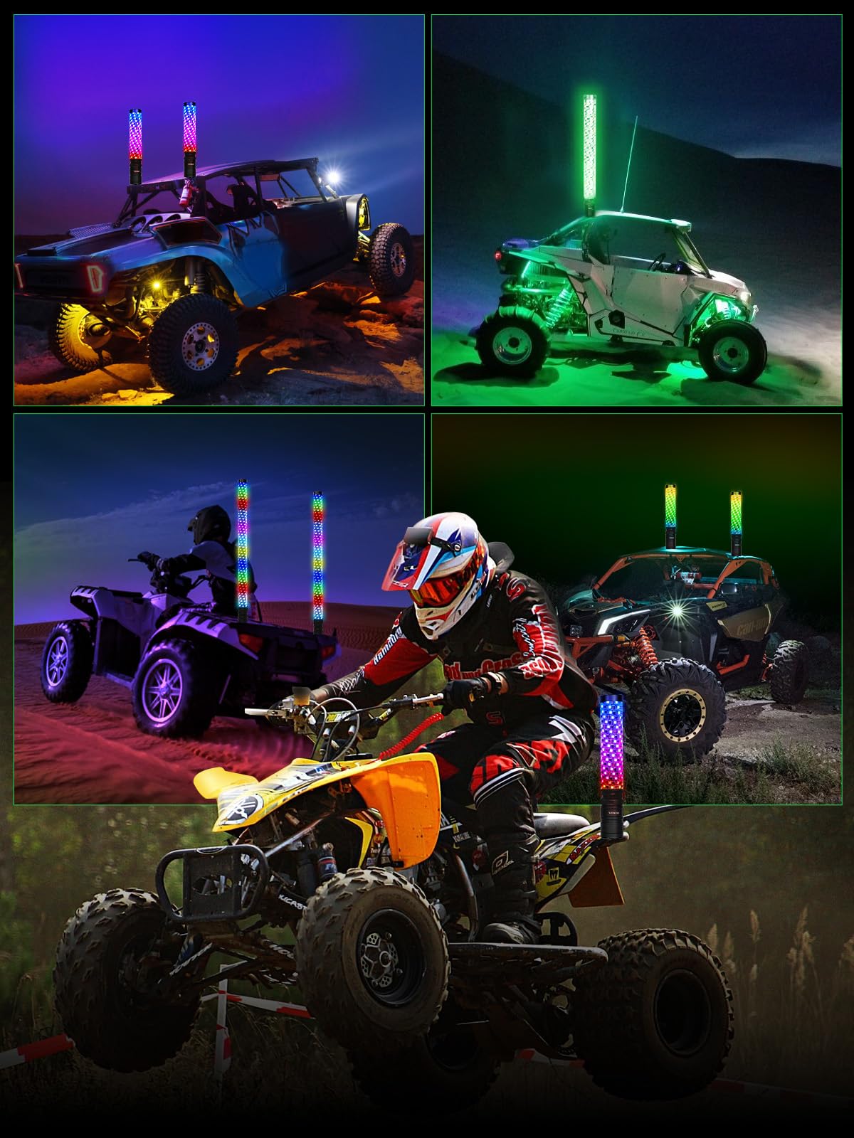 VI9000 night ride lifestyle scene showing safety and show effect