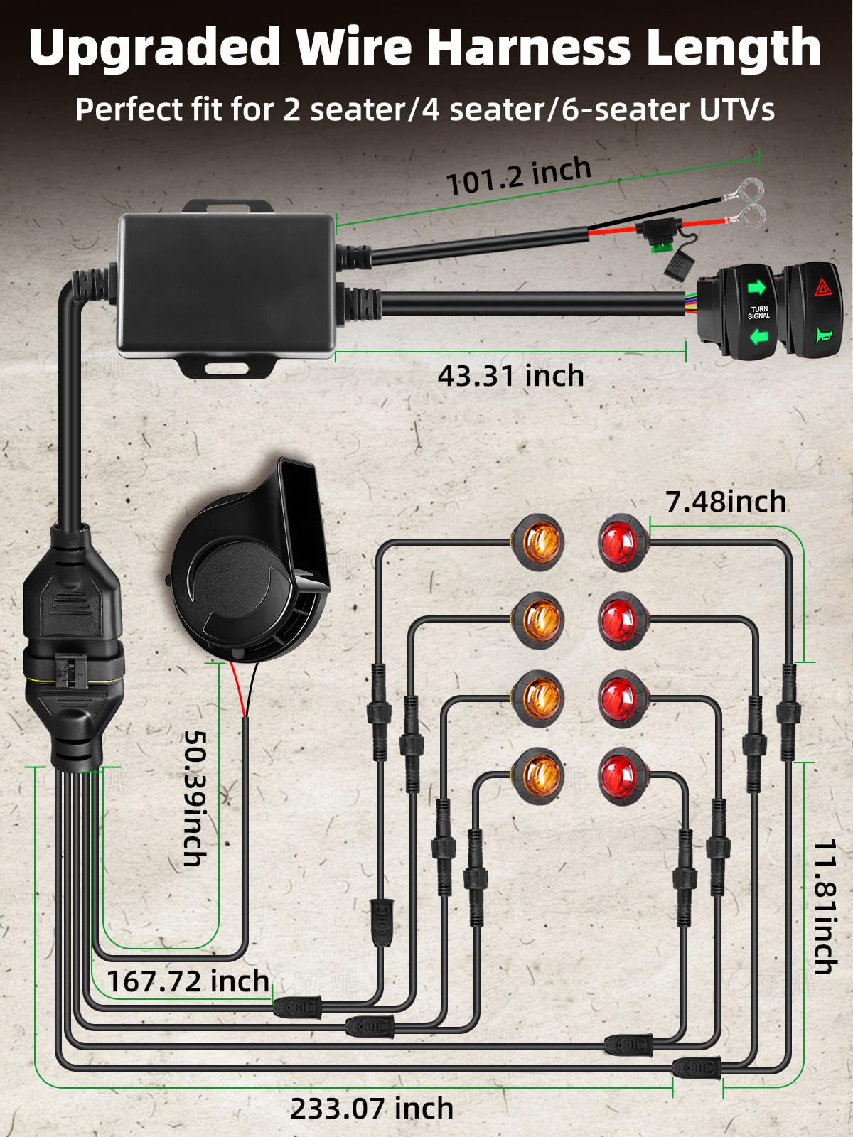 VI9000 wiring length shown with measuring tape for fit confirmation