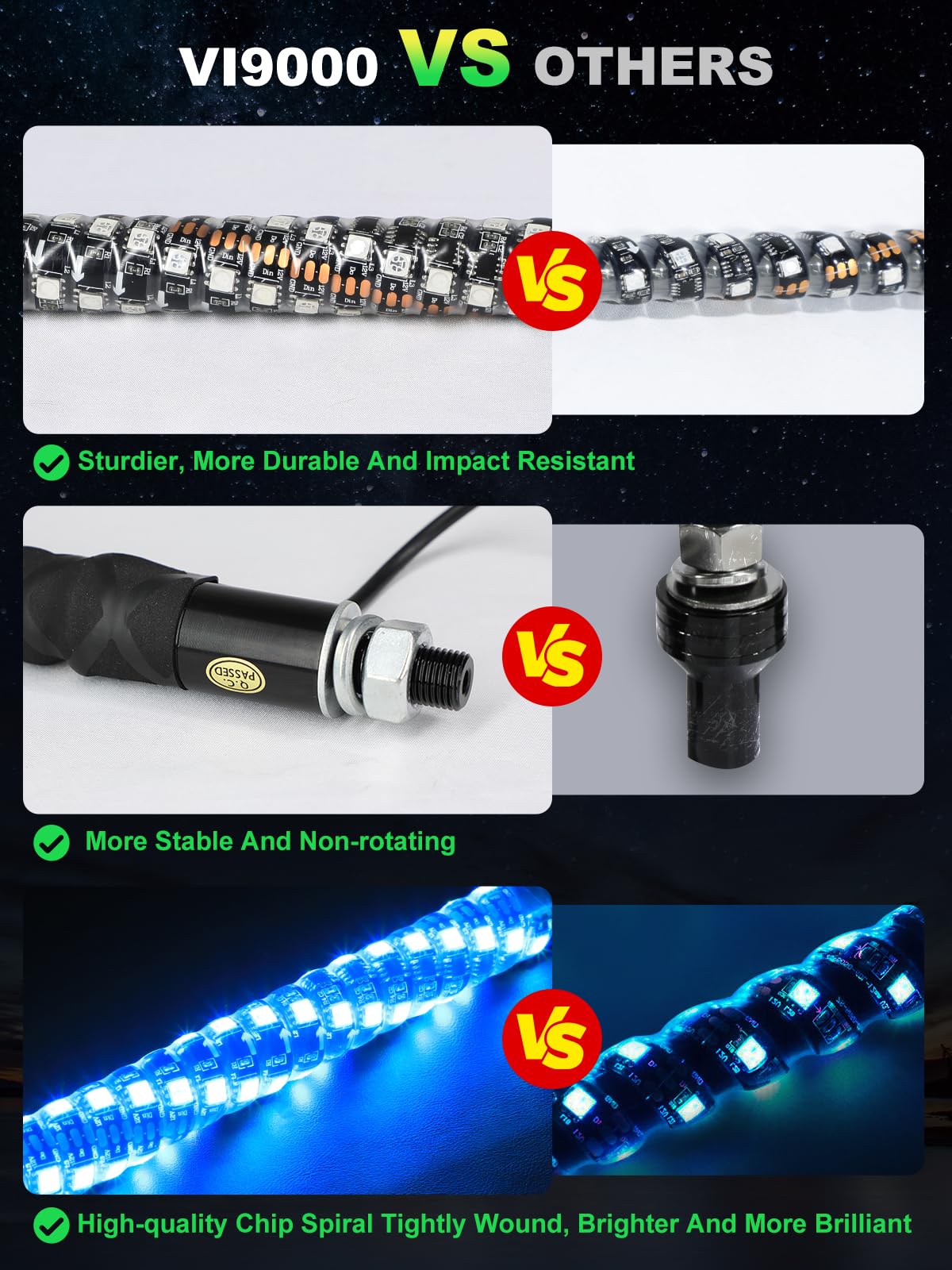 VI9000 spring base detail showing durable mount and shock absorption