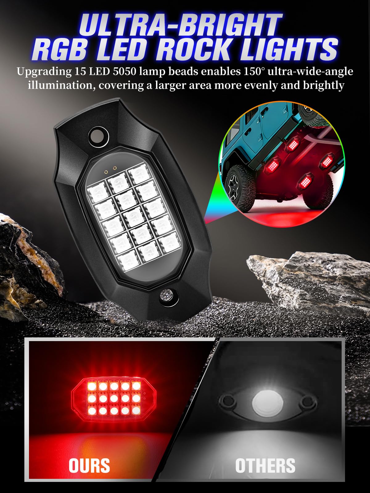 VI9000 installed under a truck wheel well demonstrating durable underglow protection