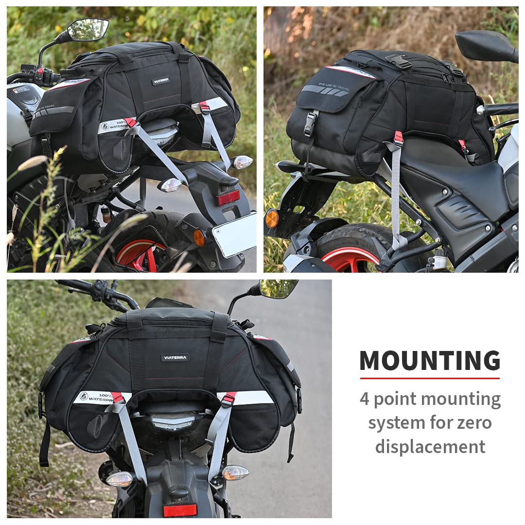 ViaTerra carry handles and shoulder strap showing easy off-bike transport