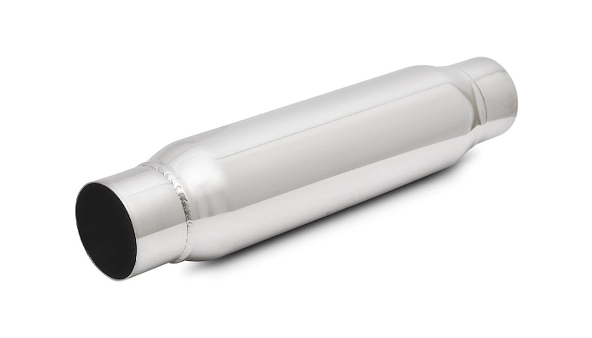 Vibrant Performance front view of resonator showing bottle body and inlet, improves cabin sound