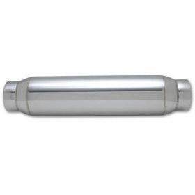 Vibrant Performance resonator installed under vehicle near exhaust pipe, reduces drone effectively