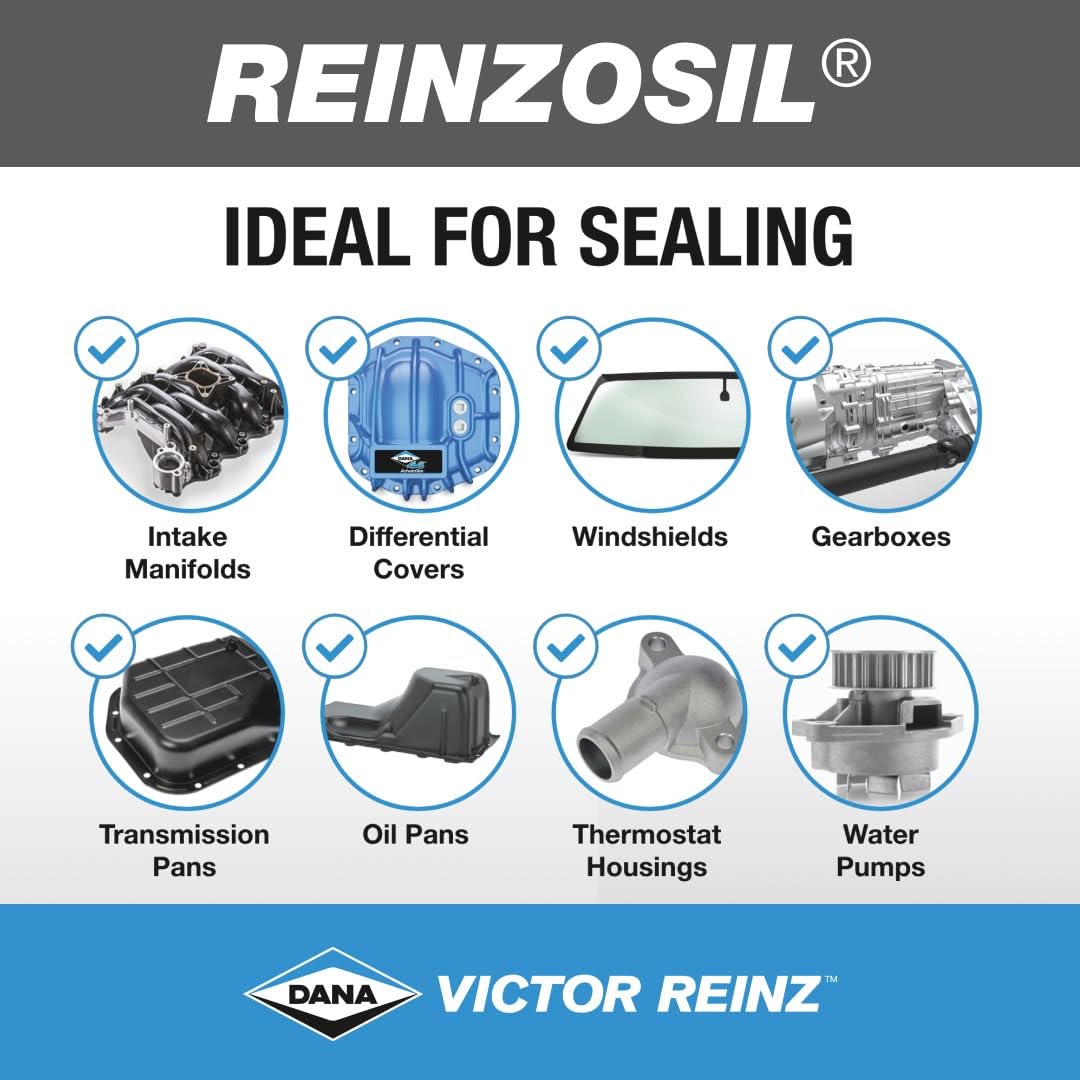 Victor Reinz tube on a mechanic workbench with tools showing professional workshop use and convenience