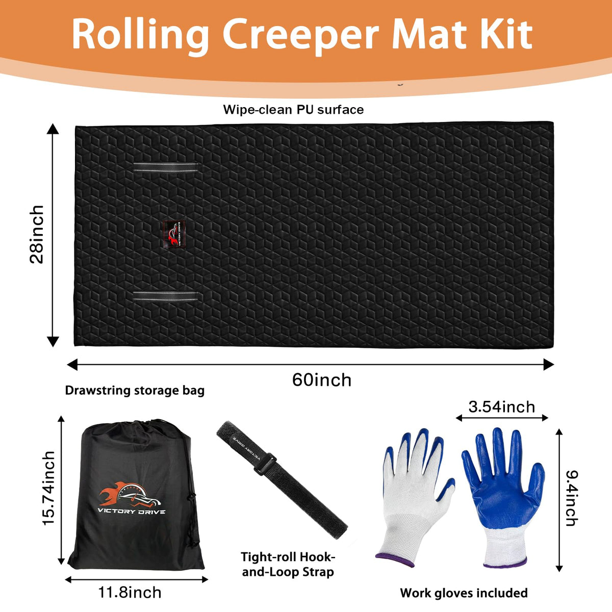 VICTORY DRIVE reflective carry handle with included gloves for safe transport