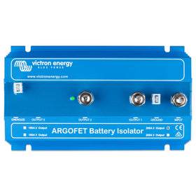 Victron Energy Argofet front view showing compact housing and mounting points for easy installation