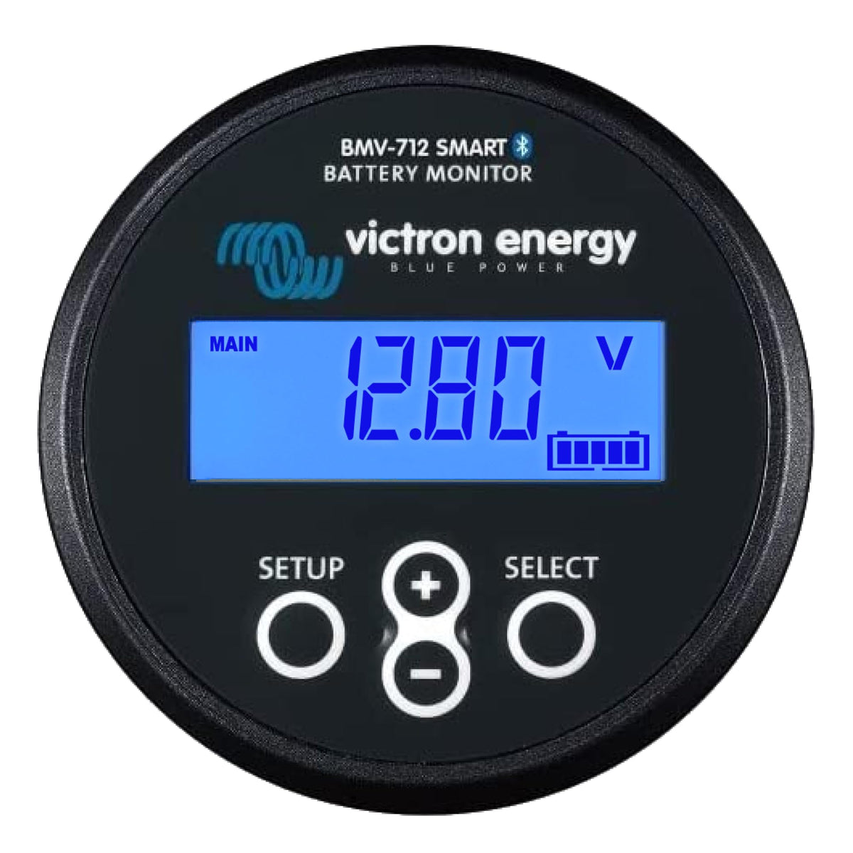 Victron Energy BMV-712 front display showing readings and clear monitoring