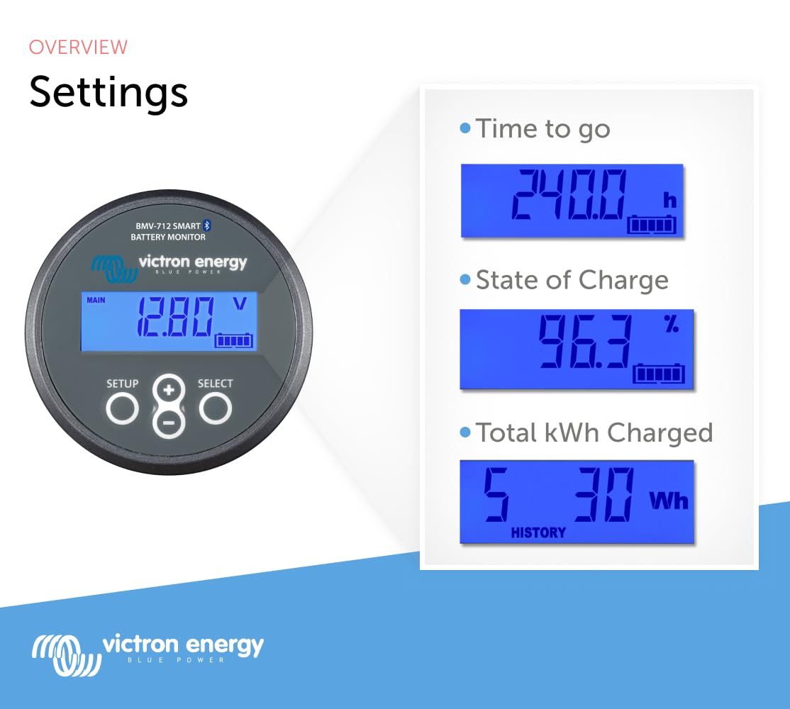 Victron Energy product label and specs image highlighting model details and installation guidance