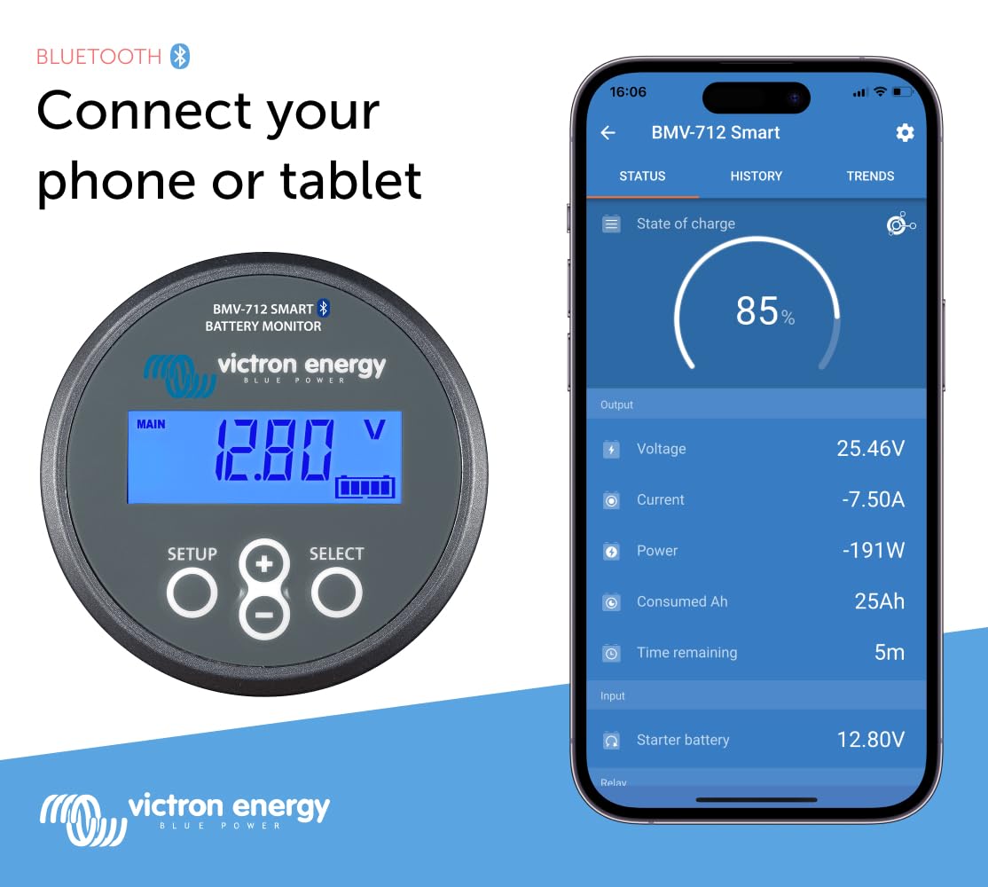 Victron Energy BMV-712 wiring connection demonstrating secure installation and safe operation