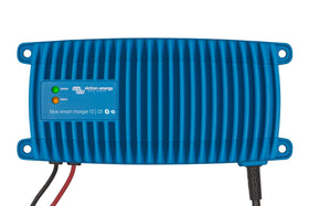 Victron Energy front panel view showing compact charger and durable design benefit