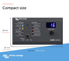 Victron Energy panel installed on boat dashboard enabling quick power mode changes
