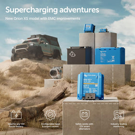 Victron Energy Orion XS side profile highlighting rugged waterproof housing benefit