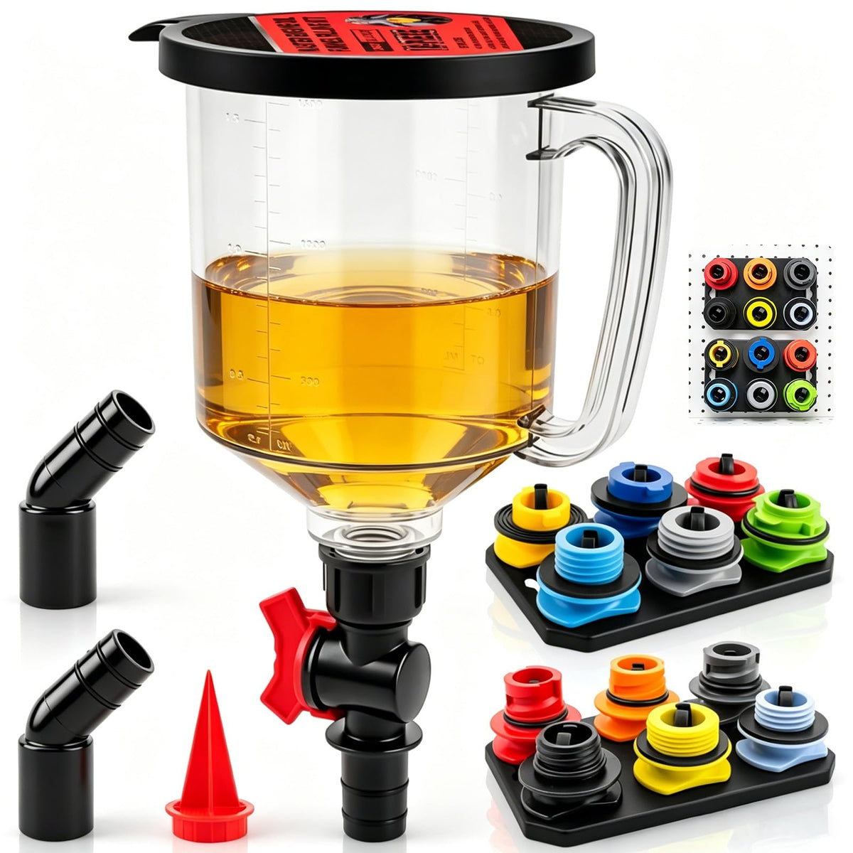 Vieliian front view of complete funnel kit showing organization and capacity