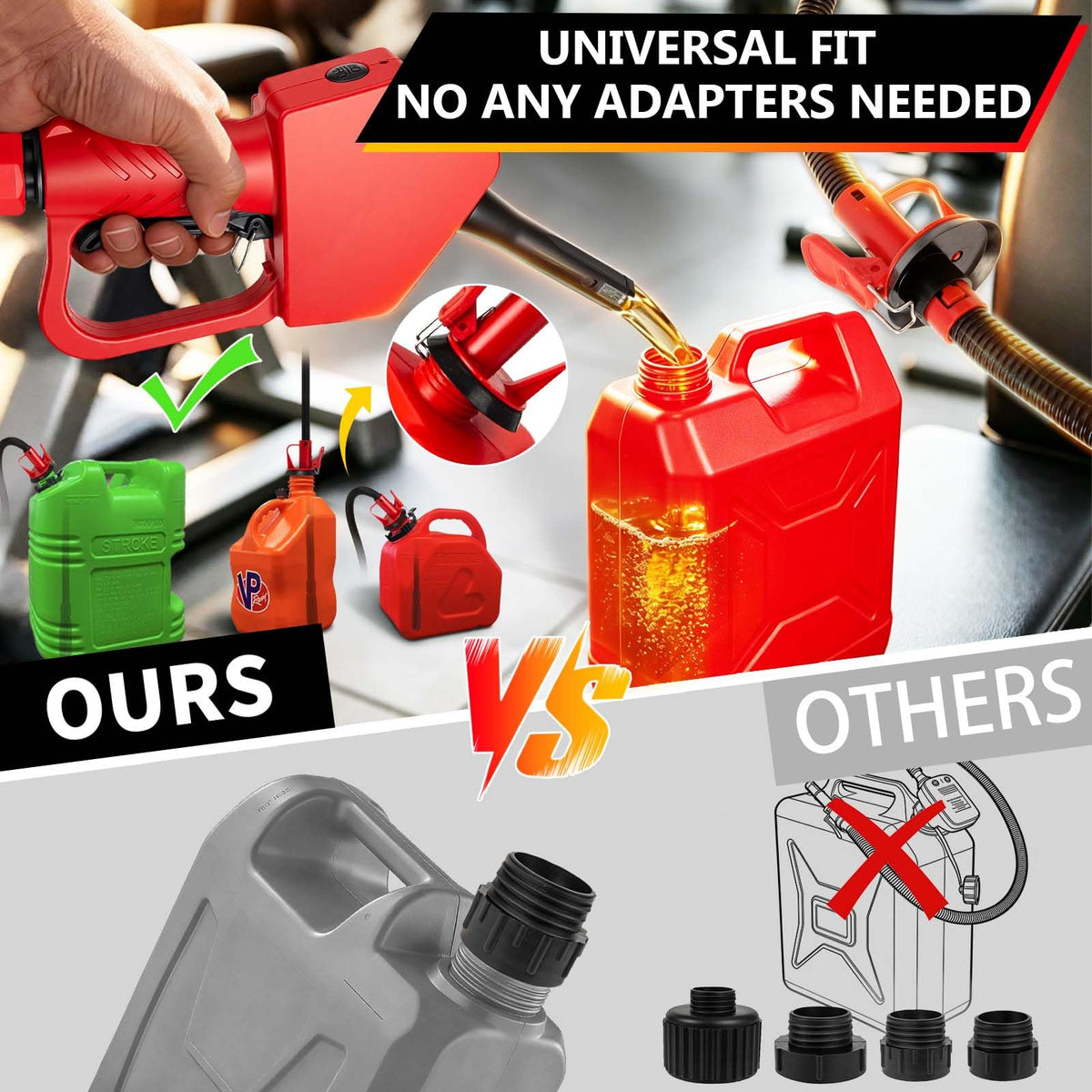 VierKate close-up of auto-stop hand nozzle with secure shutoff for safe transfers