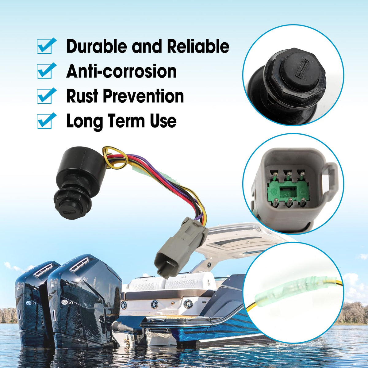 vierzweites ignition switch installed on a boat dash demonstrating clean fit and easy access