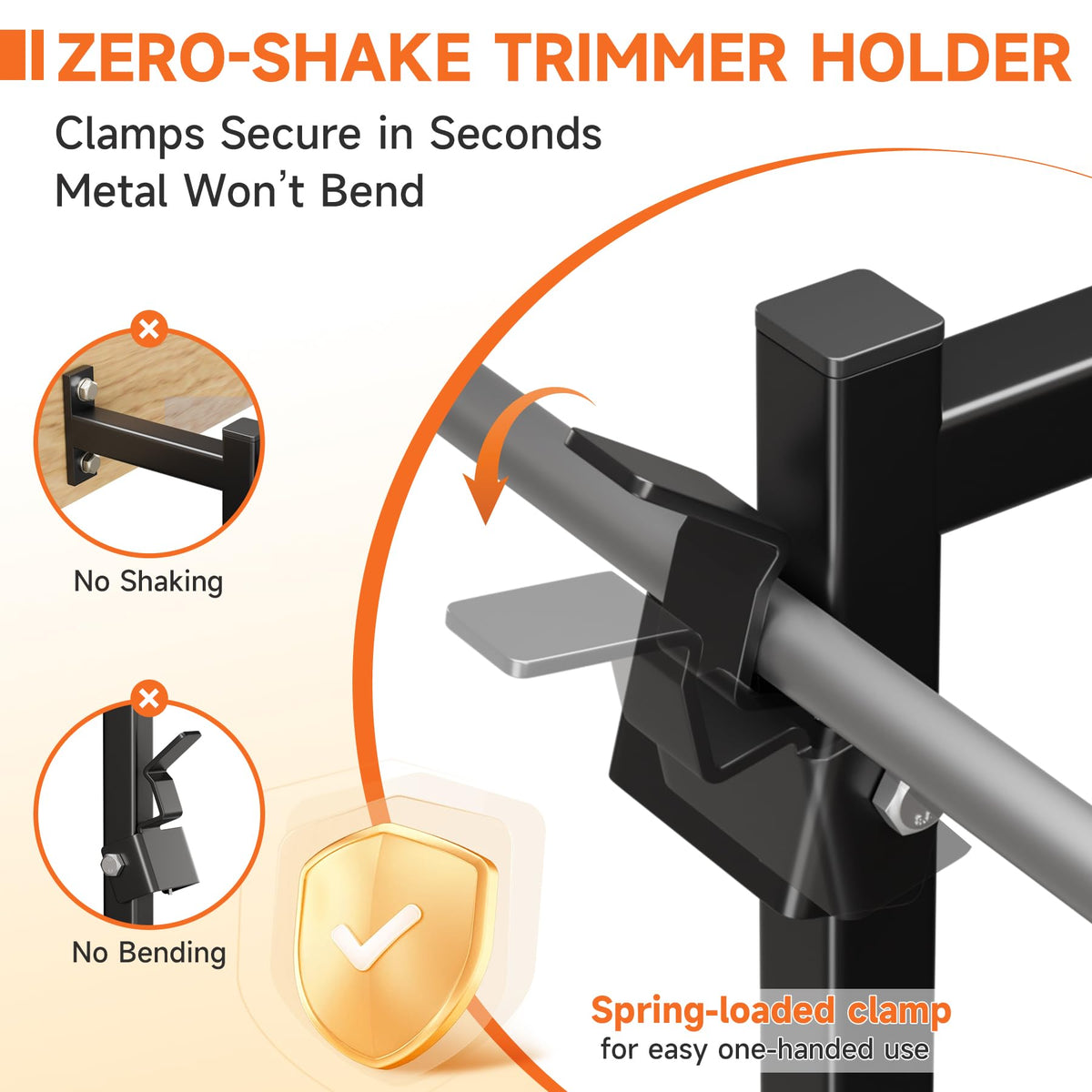 ViewKur rack side profile highlighting extended handle support to prevent scratches