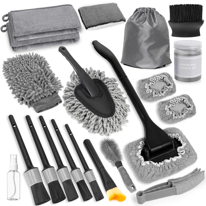 Viewmax kit front view showing all tools for complete car cleaning