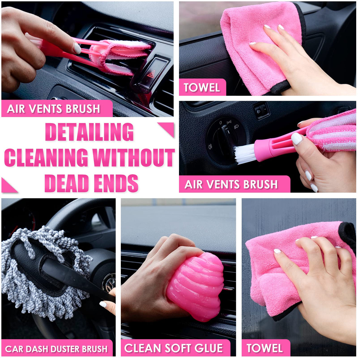 Viewsun cleaning gel close-up lifting dust from vents and crevices effectively