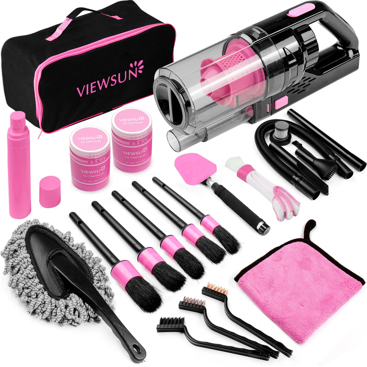 Viewsun compact vacuum cleaning car interior with powerful suction benefit