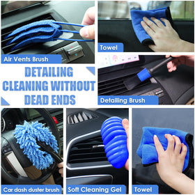 Viewsun detailing brushes arrangement for safe trim and seam cleaning
