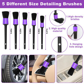 Viewsun detailing brushes array showing varied sizes for crevices, dashboard, and wheels