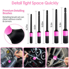 Viewsun detailing brushes layout showing varied brush sizes for precise crevice cleaning