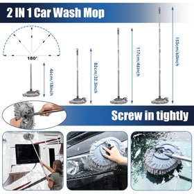 Viewsun extendable 60inch wash mop with microfiber head for gentle streak-free washing