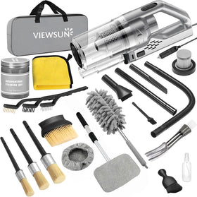 Viewsun kit front view showing vacuum and accessories for fast cabin cleaning