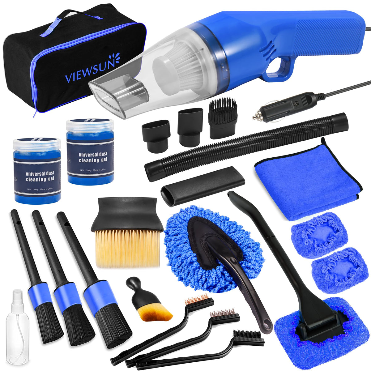 Viewsun handheld vacuum front view showing compact design and power