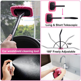 Viewsun microfiber pads and windshield cleaner for streak-free glass detailing