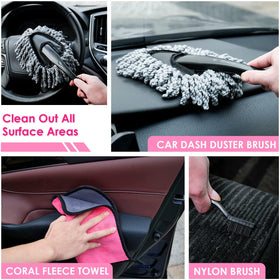 Viewsun tools in use cleaning a dashboard to show efficient dust removal and reach